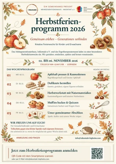 Originalflyer Herbstferienprogramm InKontakt 2026